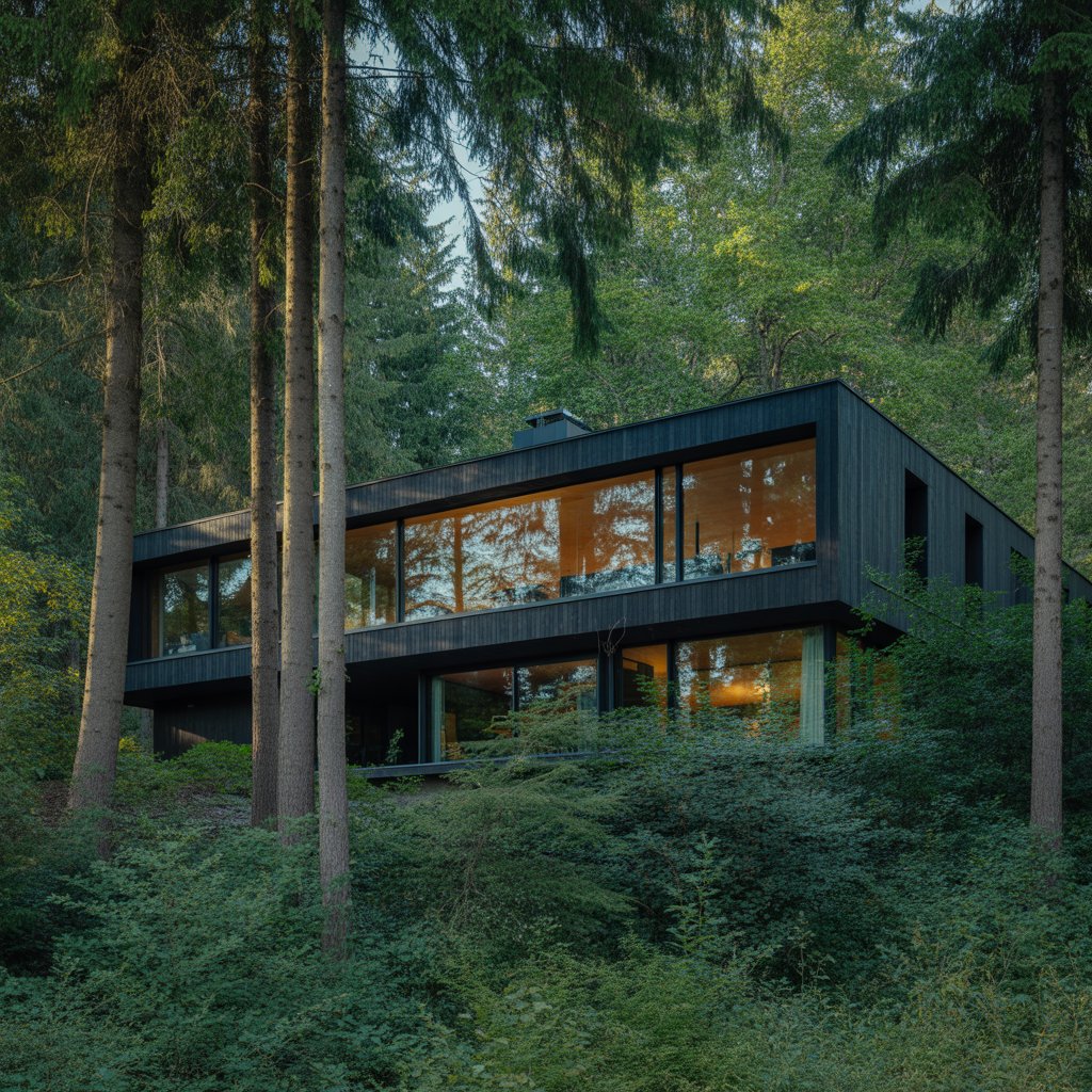 Timber Home in the Forest (2)